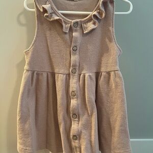 Quincy Mae Ribbed Waffle Knit Top in pink/mauve 2-3 year